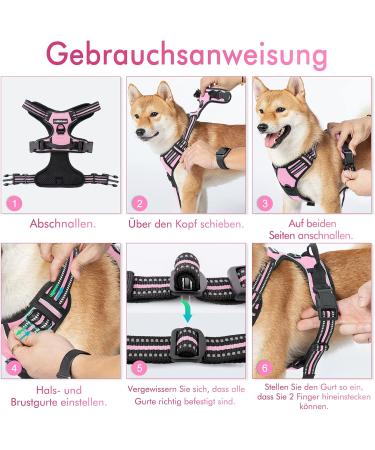 Rabbitgoo Medium Dog Harness - Anti-Pull Adjustable & Breathable Design for Large Dogs - Safe Control with Reflective Stripes - Pink XL (1 Pack) - Buy Online on GoSupps.com