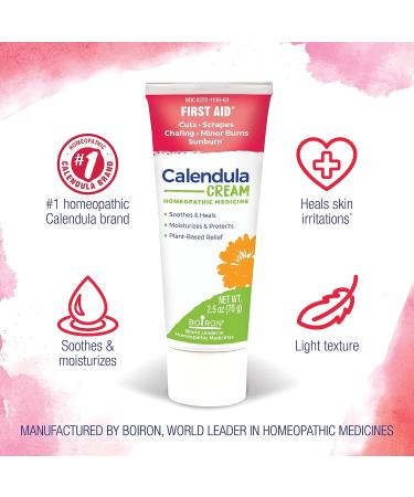 Boiron Calendula Cream and ThroatCalm Tablets Bundle - 2.5 oz Cream and 60 Count Tablets Cream + ThroatCalm - Buy Online on GoSupps.com