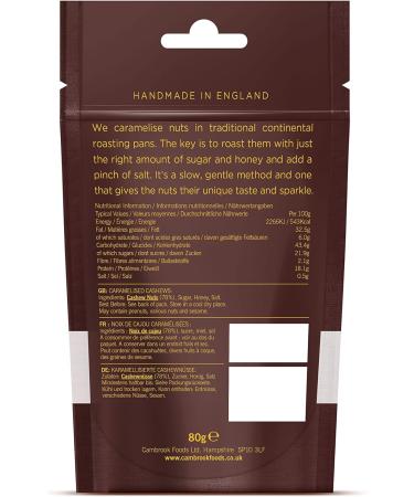 Cambrook Caramelised Cashews 80g Bag - Premium Quality Gluten Free Vegetarian Nuts - Buy Online on GoSupps.com