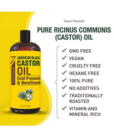 32 fl oz Pure Jamaican Black Castor Oil - Unrefined & Hexane Free - for Hair Growth, Eyelashes, Eyebrows, Skin Healing & Care - Buy Online on GoSupps.com