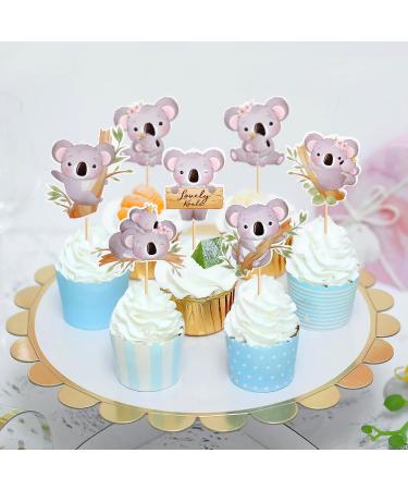 Ercadio 24 Pack Koala Cupcake Toppers Koala Cupcake Picks Wild Animal Cupcake Picks Koala Birthday Cupcake Decorations for Baby Shower Birthday Animal Theme Party Cake Decor Supplies Pattern-7 - Buy Online on GoSupps.com