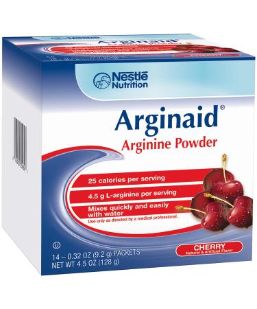Arginaid Arginine Powder Drink Mix Cherry - Nutritional Needs for Wound Care - 0.32 OZ Packets (14 CT/Pack) (Pack of 2) 4.5 Ounce (Pack of 2)