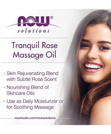 Now Foods Tranquil Rose Massage Oil 8 fl oz - Relaxing Aromatherapy for Serenity - Buy Online on GoSupps.com