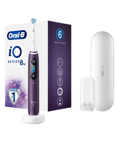 Oral-B io Series 8 Electrical toothbrush 6 cleaning modes for dental care magnetic technology color display & travel case gift man/woman Violet Ametrine Old
