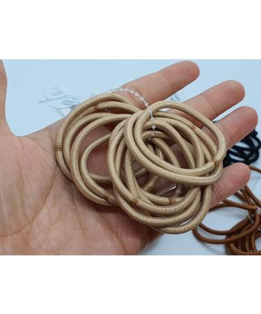 12 PCS BEIGE Elastic Hair Bands - Gentle 3mm Ponytail Holders for Women, Men, Girls, Kids - No Metal Bulk Hair Ties - Buy Online on GoSupps.com