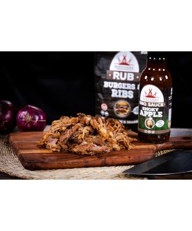 Poppamies Smoky Apple BBQ Sauce - Smoked Chili & Fresh Apples - Mild Spiciness - 410g - Buy Online on GoSupps.com