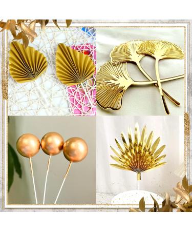 JeVenis Champagne Cake Topper | Elegant Rose Decoration Balls & Gold Leaves | Perfect for Weddings Bridal Showers & Birthday Parties - Buy Online on GoSupps.com