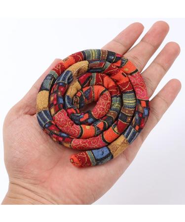Spiral Lock Hair Tie Dreadlock Accessory Bendable Hair Ties Long Dreads Bun Wrap Ponytail Wrap Tie Thick Curly for Women and Men Ponytail Holders (Red Pattern) - Buy Online on GoSupps.com