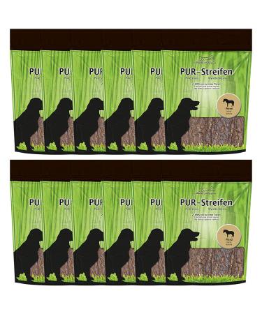 Schecker D rrfleisch for dogs - PUR Caust strip horse - gluten and grain -free - 100% of only one animal species - 12x 100g horse 100 g (12 pack)