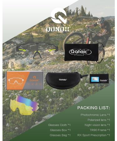 Qonoic Photochromic Cycling Sunglasses | Polarized UV Protection | Master Grey/Green - Buy Online on GoSupps.com