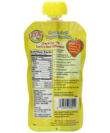 Earth's Best Sesame Street Fruit Yogurt Smoothies - Strawberry Banana - 6 Pack [4.2 oz each] - Buy Online on GoSupps.com