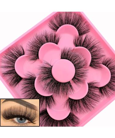 Fluffy Faux Mink Wispy False Eyelashes - 20MM Long, Thick Volume, Lightweight - 5 Pairs (5-07) - Buy Online on GoSupps.com