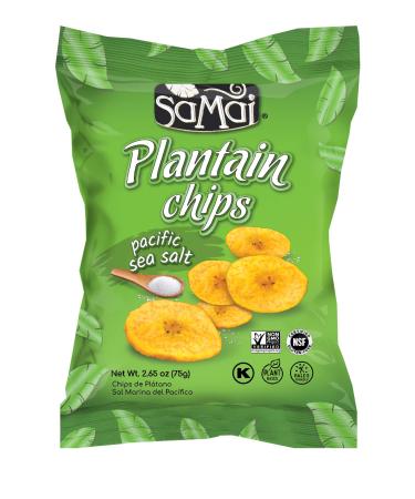 SAMAI Pacific Sea Salt Plantain Chips 2.65oz (Pack of 15) - Gluten Free, All Natural, NON-GMO and Kosher Pacific Sea Salt 2.65 Ounce (Pack of 15)