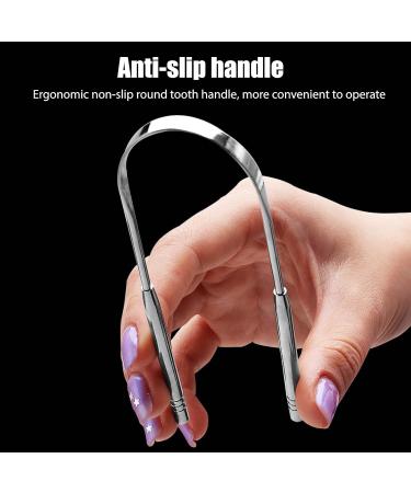 Zlongron U-Shaped Stainless Steel Tongue Scraper - Bad Breath Eliminator & Easy Clean Oral Care Tool with Case - Buy Online on GoSupps.com