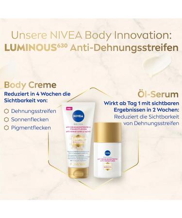 NIVEA Luminous630 Body Oil Serum - Reduces Stretch Marks 48h Moisture 100ml - Buy Online for International Shipping - Buy Online on GoSupps.com