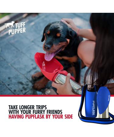 Tuff Pupper Puflask - 40oz Isolated Neoprene Water Bottle Holder with Adjustable Strap | Ideal for Travel Walking & Hiking - Fog Blue - Buy Online on GoSupps.com