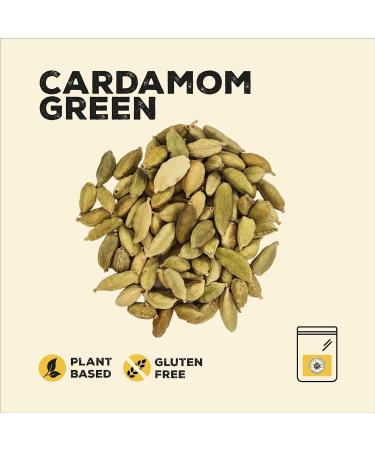 Nature Kitchen Cardamom Pods Green 250g - Gluten-Free & Vegan Seasoning Spices - Ideal for Everyday Cooking, Marinades, Sauces, Frying, Baking, Grilling - Large Bag of Herbs - Buy Online on GoSupps.com