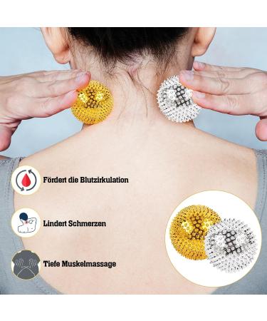 4-Piece Hedgehog Massage Ball Set | Stress Relief & Foot Massager | Magnetic Finger Roller balls - 32mm Diameter - Buy Online on GoSupps.com