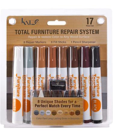 Katzco Furniture Repair Kit Wood Markers - Set of 17 for Stains, Scratches, and Touch-Ups - Ideal for Floors, Tables, and Carpentry Projects - Buy Online on GoSupps.com