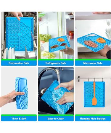 Ciicii Large Dog Leak Mat with Suction Cups | 10.3x8.3 inches | BPA-Free Silicone for Fur & Claw Care | Anti-Slip Blue & Orange Design | Ideal for Swimming - Buy Online on GoSupps.com