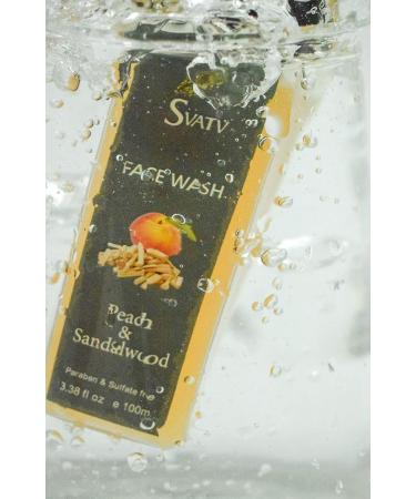 SVATV Peach & Sandalwood Exfoliating Face Wash - Paraben & Sulfate Free Cleanser with Mixed Fruit Extract for Refreshing Cleansing & Makeup Removal - 100ml - Buy Online on GoSupps.com