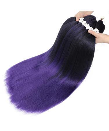 Xusuperb Lang Pre Stretched Braiding Hair - Ombre Purple 30 Inch Easy Knotless Extensions | 6 Packs Soft Yaki-Textured Braids (T1B/Violet#) - International Shipping Available - Buy Online on GoSupps.com