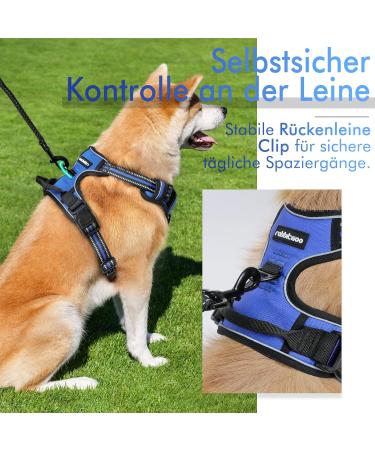 Rabbitgoo No Pull Dog Harness for Medium & Large Dogs - Adjustable Breathable with Reflective Stripes - Safe & Comfortable Control (Blue XL) - Buy Online on GoSupps.com