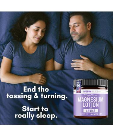 Magnum Solace Nighttime Magnesium Lotion with Arnica Soothing Relief & Relaxation Highly Concentrated Magnesium for Muscles & Joints Apply to Legs or Feet Before Bed Skin-Friendly - Buy Online on GoSupps.com