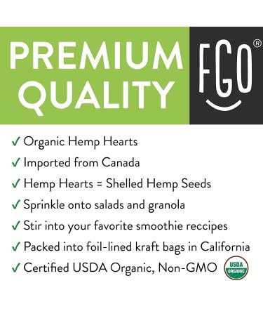 Organic Canadian Hemp Hearts - Shelled Seeds - 16oz Resealable Bag - Buy Online on GoSupps.com