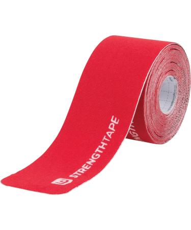 StrengthTape Kinesiology Tape 5 Meter Precut roll Supports Injuries During Recovery Red Precut - Buy Online on GoSupps.com
