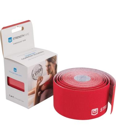 StrengthTape Kinesiology Tape 5 Meter Uncut roll Supports Injuries During Recovery Red Uncut - Buy Online on GoSupps.com