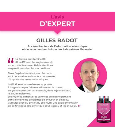 Biotin | Excipient Free | Accelerates Hair & Nail Growth | With Vitamin B8 Pumpkin Seed Zinc and Selenium | 120 Vegan Capsules | Made in France | Nutrimea - Buy Online on GoSupps.com