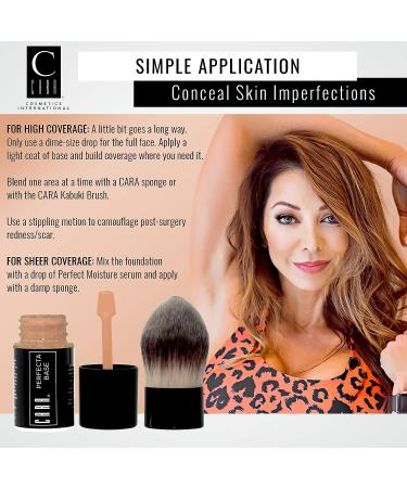 CARA Cosmetics Perfecta Base Foundation - Full Coverage Oil Free Makeup for Uneven Skin Tone, Oily Skin (Olive Cool Light Medium, 1 oz) - Buy Online on GoSupps.com