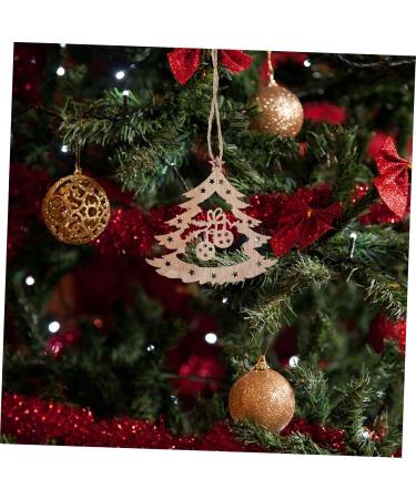 COHEALI 1 set with Embellishments Wood Pendant Ornaments Design Snowflakes Ornament Painting Cutouts Ropes Beige 8.00X7.80X0.20CM - Buy Online on GoSupps.com