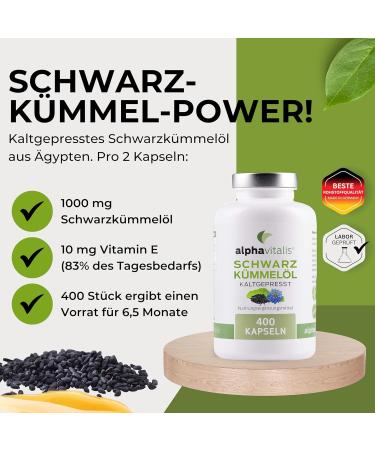 Premium Black Cumin Capsules - 1000mg Cold Pressed Oil with Vitamin E - 400 Count - High Dose Black Seed Oil Capsules for Optimal Health - Buy Online on GoSupps.com