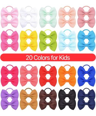 Choicbaby 40PCS 2 Baby Hair Ties Boutique - Multicolor Elastic Ponytail Rubber Bands for Newborns to Toddlers - Buy Online on GoSupps.com