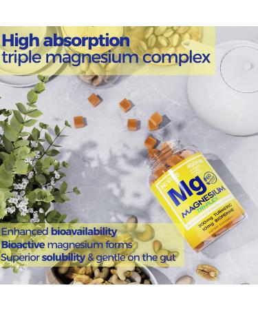 NEVISS Magnesium Gummies with Turmeric 300mg + Zinc and Magnesium Supplement with Vitamin B6 B12 D3 Turmeric - Buy Online on GoSupps.com