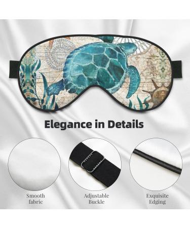 Watercolor Sea Turtle Sleep Mask | Adjustable Double-Sided Eye Mask & Soft Eye Covers for Perfect Shading & Eye Edema Relief - Buy Online on GoSupps.com