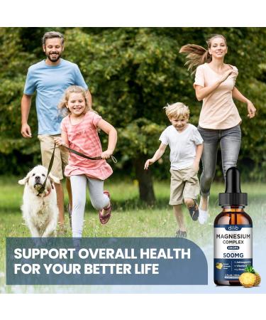 Triple Magnesium Complex Supplement-Magnesium Glycinate Citrate Malate Liquid Drops 500mg with Ashwagandha L-Theanine Vitamin B6 for Calm Stress Relief Sleep Muscle Support-Pineapple Flavor Pineapple 2 Fl Oz (Pack of 1) - Buy Online on GoSupps.com