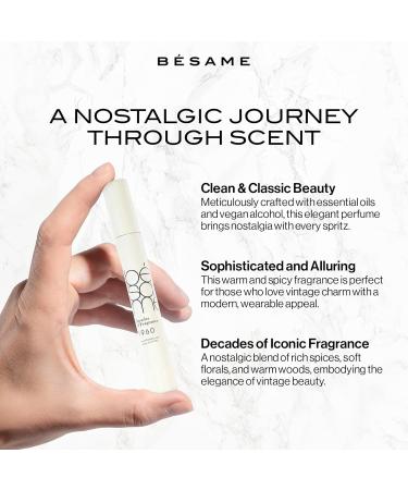 BESAME COSMETICS - Decades of Fragrance -1960 Womens Perfume Vintage Inspired Eau de Parfum in Retro Perfume Bottle Florals Citrus and Spice - 9mL Vintage Atomizer - Buy Online on GoSupps.com