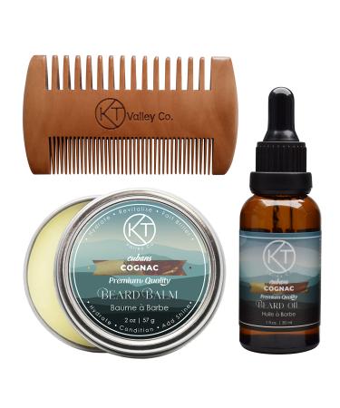 KT Valley Co. Beard Care Kit for Men Grooming - Ultimate Beard Grooming Kit Includes Wooden Beard Comb Beard Balm Beard Oil Gift for Bearded Men