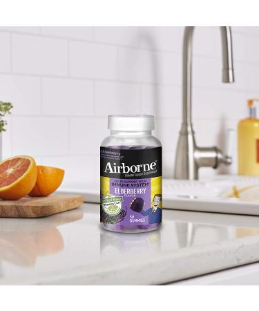 Airborne Elderberry + Zinc Immune Support Gummies - 50ct Elderberry Flavor - Buy Online on GoSupps.com
