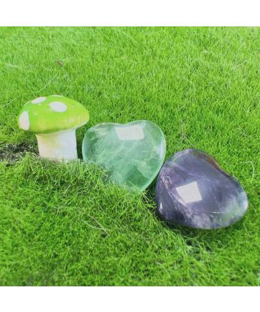 XIANNVXI 20 Pcs Natural Fluorite Crystal Heart Stones - Healing Gemstones for Energy Balancing and Meditation | Reiki Crystal Gifts - Buy Online on GoSupps.com