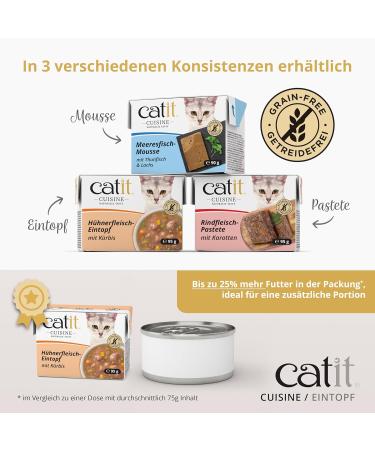 Catit Cuisine Cat Food Seafood and Pumpkin Stew Food Supplement 95 g Grain Free High - Buy Online on GoSupps.com