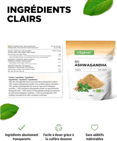 Organic Ashwagandha Root Powder 600g - 100% Real Indian Ashwagandha (Withania Somnifera) From Organic Farming - Vegan - Buy Online on GoSupps.com