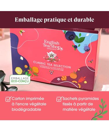 English Tea Shop - Organic teas gift set - Assortment of 6 teas to gift in a gift box of 12 teas - Women's gift box Selection - Buy Online on GoSupps.com