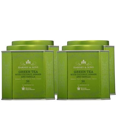 Harney & Sons Green Tea with Coconut, Ginger & Vanilla - 30 Sachets - Premium 2.67 oz - Buy Online on GoSupps.com