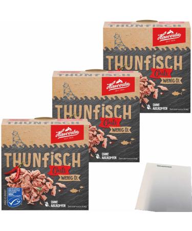 Hawesta tuna chilli low oil MSC 3-pack (3x110g can) + usy block
