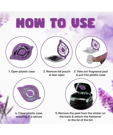 HOVUK 4-Pack Purple Leaf-Shaped Trash Can Fragrance Air Fresheners | Lavender Waste Bucket Odor Remover & Self-Adhesive Scented Refresher for Kitchen - Buy Online on GoSupps.com