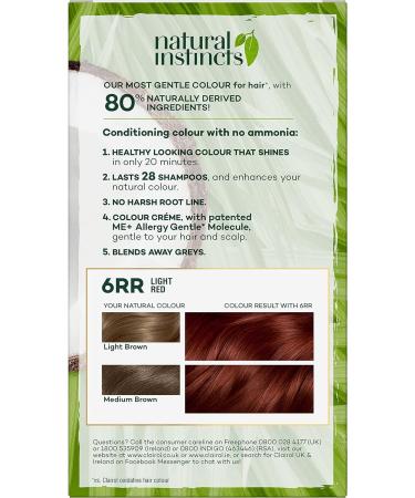 Clairol Natural Instincts Semi-Permanent No Ammonia Hair Dye 6RR/Light Red - 1 Count - Buy Online on GoSupps.com